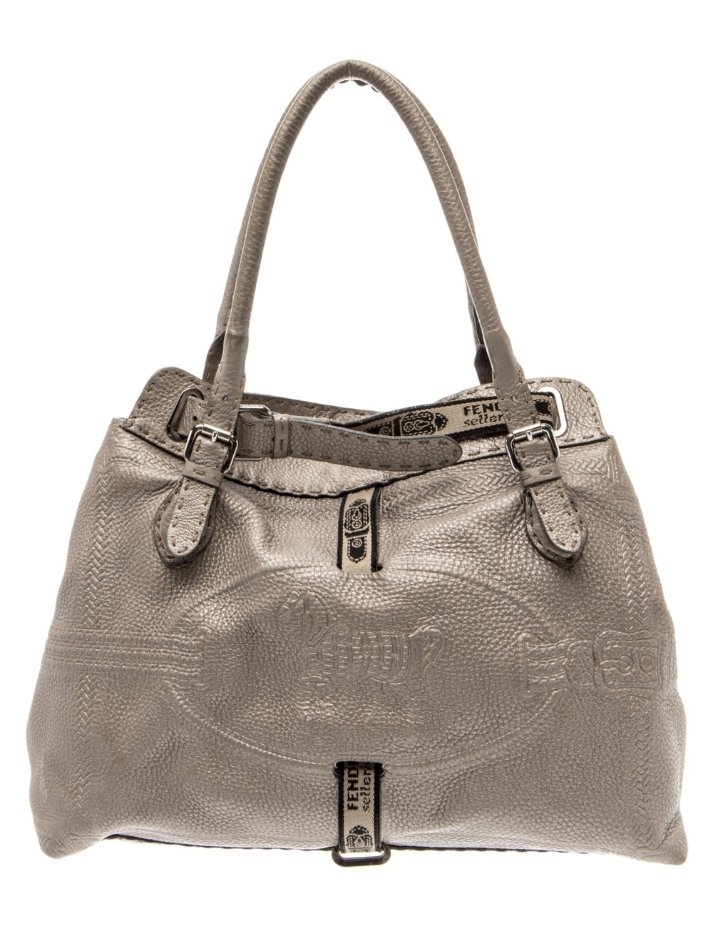✨ Fendi Selleria Metallic Silver Leather Shoulder Bag ✨